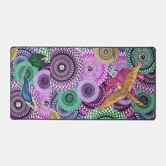 Mermaids Love Parrots Schreibtischunterlage (Vorderseite)