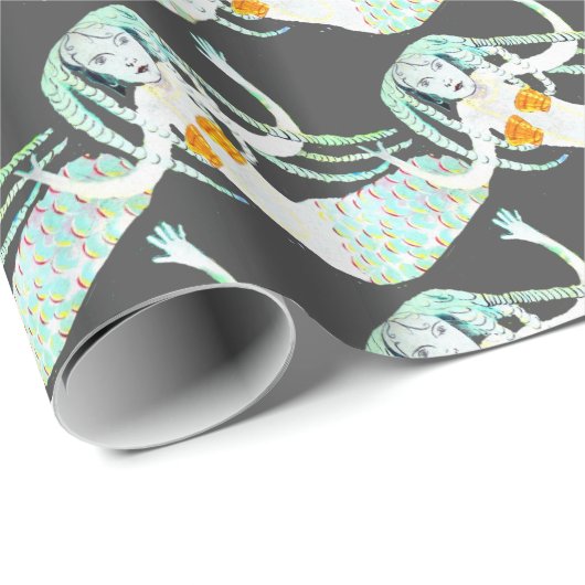 Mermaids mit Dreadlocks Thunder_Cove Geschenkpapier (Rolleneckpunkt)