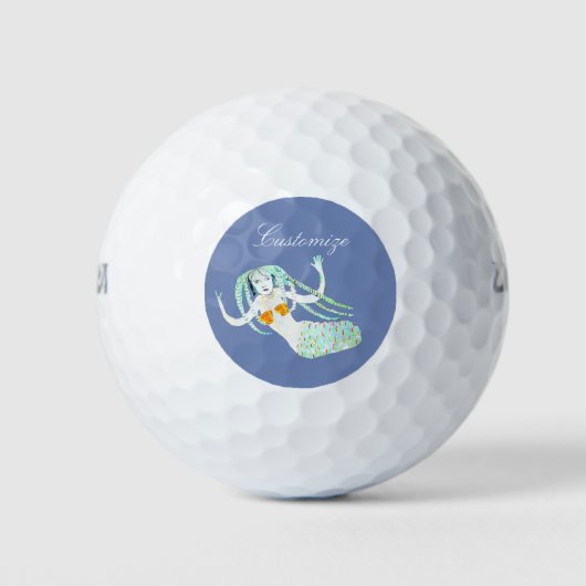 Mermaids mit Dreadlocks Thunder_Cove Golfball (Vorderseite)