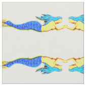Mermaids-Muster #2 des blauen Schwanzes Stoff (Nahaufnahme)