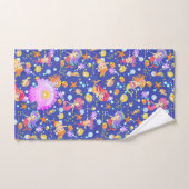 Mermaids Navy Blue Badhandtuch Set (Handtuch)