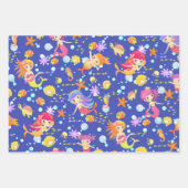 Mermaids Navy Blue Geschenkpapier Set (Vorderseite 3)