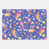 Mermaids Navy Blue Geschenkpapier Set (Vorderseite 2)