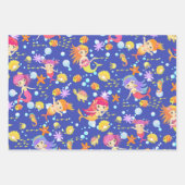 Mermaids Navy Blue Geschenkpapier Set (Vorderseite)