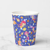 Mermaids Navy Blue Paper Cups Pappbecher (Rückseite)