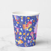 Mermaids Navy Blue Paper Cups Pappbecher (Rechts)