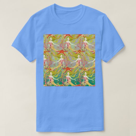Mermaids Neck Gator Starfish Schöne Meerjungfrau 1 T-Shirt (Design vorne)