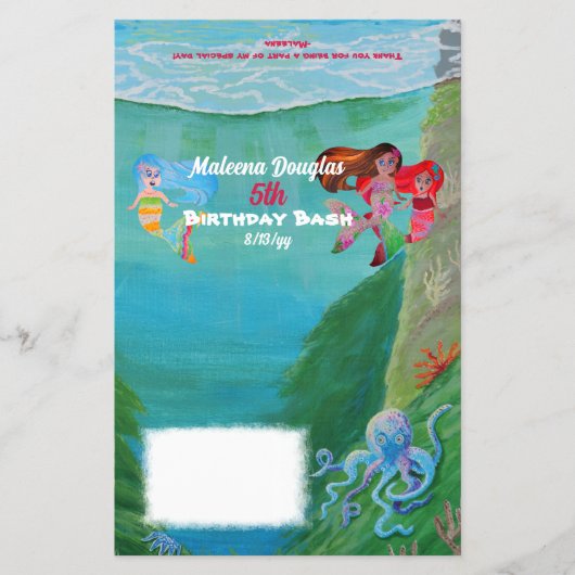 Mermaids & Octopus Favor & Candy Bar Wrapper Flyer (Vorne)