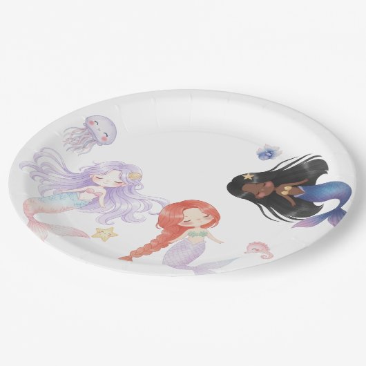Mermaids Paper Plate Pappteller (Schrägansicht)