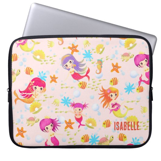 Mermaids Peach Laptopschutzhülle (Vorderseite)