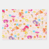 Mermaids Peach Pink Geschenkpapier Set (Vorderseite)
