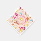 Mermaids Peach Pink Serviette (Ecke)