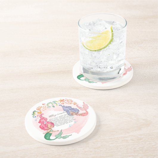 MERMAIDS Personalisiert Getränkeuntersetzer (Seite)