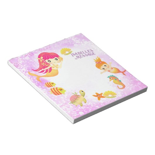 Mermaids Pink Notizblock (angewinkelt)