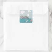 Mermaids Quadratischer Aufkleber (Tasche)