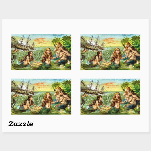 Mermaids Rechteckiger Aufkleber (Blatt)