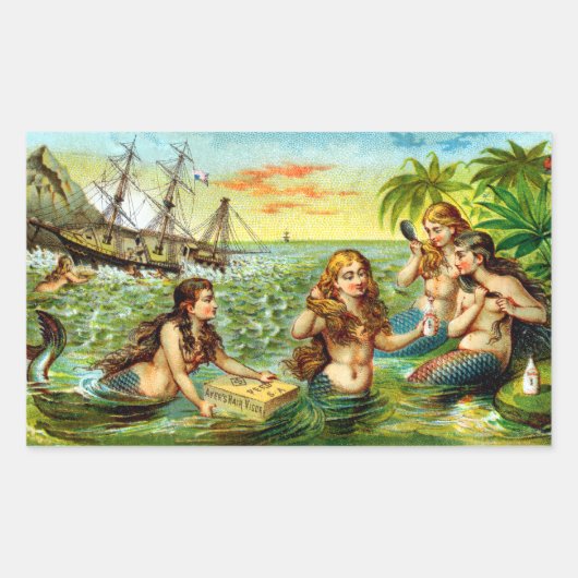 Mermaids Rechteckiger Aufkleber (Vorderseite)