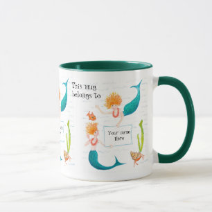 Mermaids Ringer-Tasse zum Personalisieren Tasse