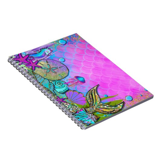 Mermaids & Sea Shells Under the Sea Sparkle Notizblock (Rechte Seite)