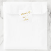 Mermaids sind echte Zitate Gold Imitate Foil White Quadratischer Aufkleber (Tasche)
