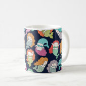 Mermaids: skurrile nahtlose Muster. Kaffeetasse (VorderseiteRechts)