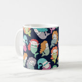 Mermaids: skurrile nahtlose Muster. Kaffeetasse (Vorderseite Links)