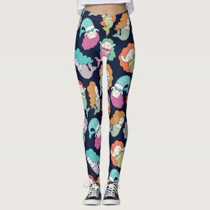 Mermaids: skurrile nahtlose Muster. Leggings