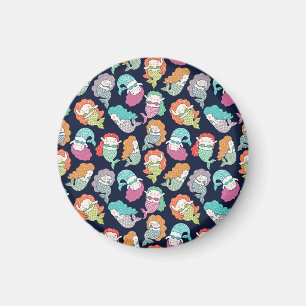 Mermaids: skurrile nahtlose Muster. Magnet