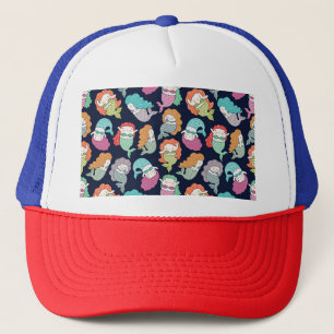 Mermaids: skurrile nahtlose Muster. Truckerkappe
