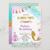 Mermaids sleepover Geburtstagseinladung Einladung (Vorne/Hinten)