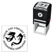 Mermaids Swimming Silhouette Bibliotheksname Permastempel (Beispiel)