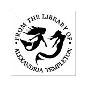 Mermaids Swimming Silhouette Bibliotheksname Permastempel (Design)