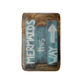 Mermaids This Way Beach Word Art Badematte (Vorderseite Vertikal)