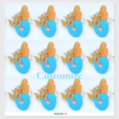 Mermaids Thunder_Cove, Blauer Schwanz Aufkleber (Blatt)