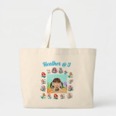 Mermaids Tote Bag Kindergeburtstag Gastgeschenk Jumbo Stoffbeutel (Vorne)
