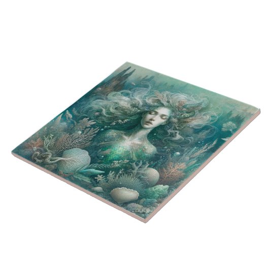 Mermaid's Tranquil Domain - Keramik Tile Fliese (Seite)