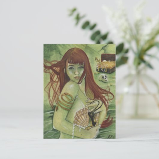 Mermaid's Treasure Postkarte (Stehend Vorderseite)