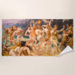 Mermaids und Engel tanzen Strandtuch