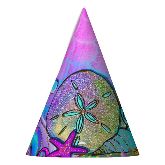 Mermaids und Muscheln Rosa Funkelnd Party Partyhütchen (Links)