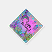 Mermaids und Muscheln Rosa Funkelnd Party Serviette (Ecke)