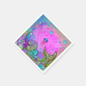 Mermaids und Muscheln Rosa Funkelnd Party Serviette (Ecke)