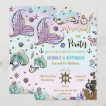 Mermaids und Piraten Twins Geburtstag unter dem Me