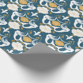 Mermaids und Seashells Damask Muster Geschenkpapier (Ecke)