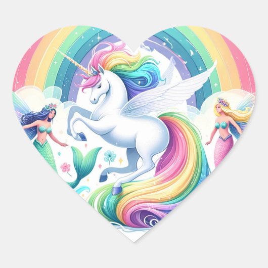Mermaids und Unicorns Stickers (Vorderseite)
