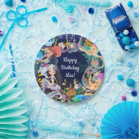 Mermaids Under Sea Mermaid Bash Birthday Party Pappteller (Party)