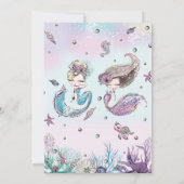 Mermaids Under the Sea Twins Schwestern Birthday I Einladung (Rückseite)