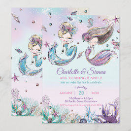 Mermaids Under the Sea Twins Schwestern Birthday I Einladung