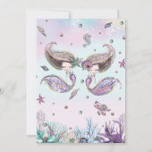 Mermaids Under the Sea Twins Schwestern Geburtstag Einladung (Rückseite)