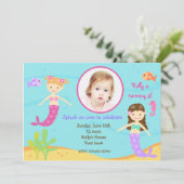 Mermaids unter dem Meeresgrund Einladung (Stehend Vorderseite)