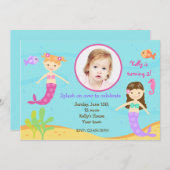 Mermaids unter dem Meeresgrund Einladung (Vorne/Hinten)